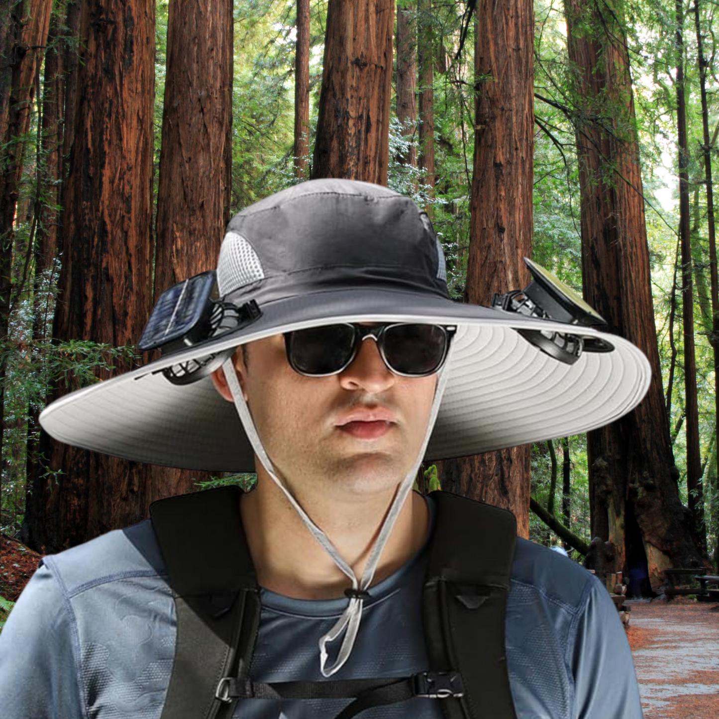 BreezeWorks Solar Fan Wide Brim Hat