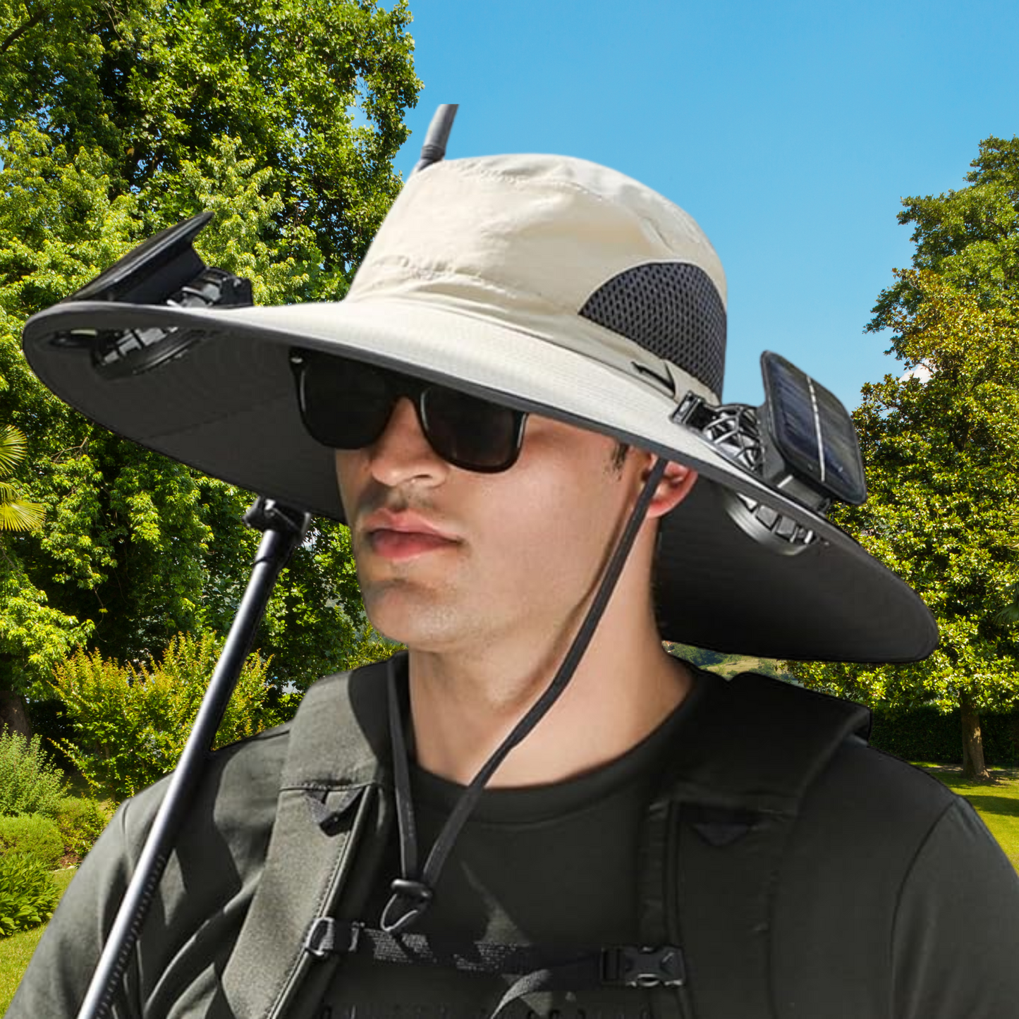 BreezeWorks Solar Fan Wide Brim Hat