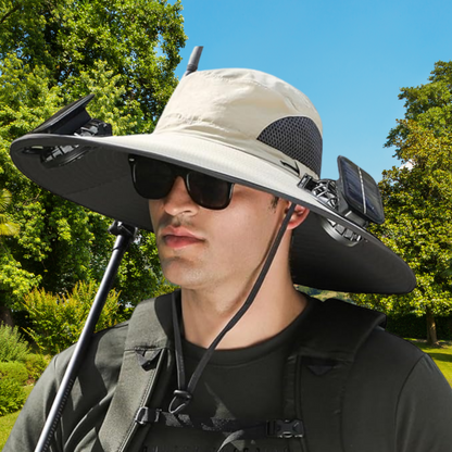 BreezeWorks Solar Fan Wide Brim Hat