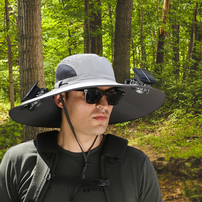 BreezeWorks Solar Fan Wide Brim Hat