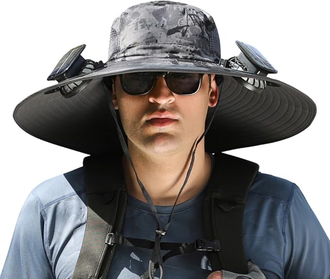 BreezeWorks Solar Fan Wide Brim Hat